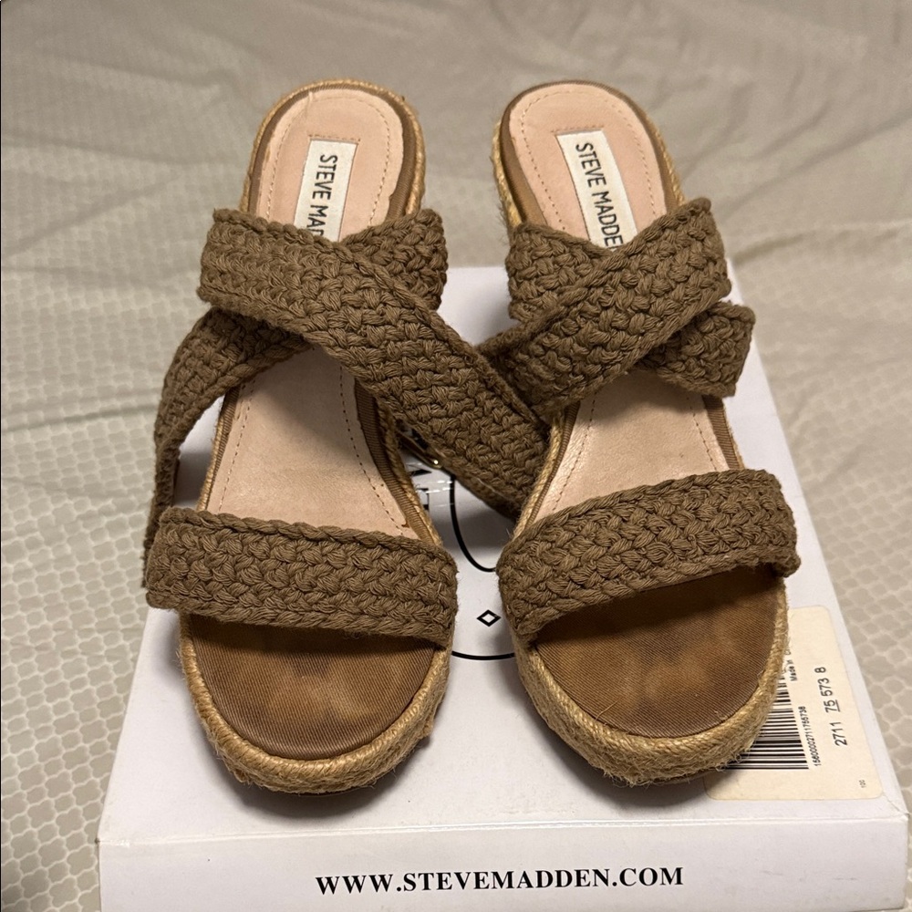 Steve Madden Tan Braided Sandals